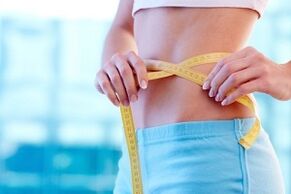 Circunferencia da cintura cunha perda de peso de 7 kg nunha semana